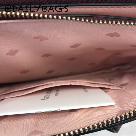 KATE SPADE DOG PUP DOUBLE ZIP CROSSBODY CHERRYWOOD - Picture 4 of 8